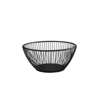 Svart Corbeille Ø 17.5 cm, H: 8 cm, en mètal noir 