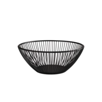 Svart Corbeille Ø 20 cm, H: 8 cm, en mètal noir 