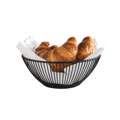 Svart Corbeille Ø 20 cm, H: 8 cm, en mètal noir _2