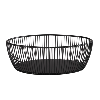 Svart Corbeille 24 x 19 cm, H: 8 cm, en mètal noir _1