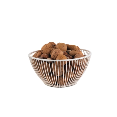 Svart Corbeille Ø 17.5cm, H: 8 cm, en mètal, blanc _2