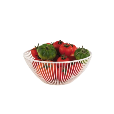 Svart Corbeille Ø 20cm, H: 8 cm, en mètal, blanc _2