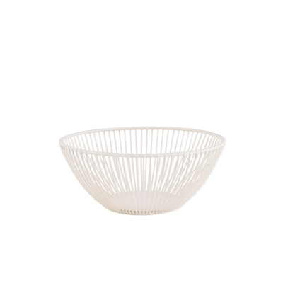Svart Corbeille Ø 20cm, H: 8 cm, en mètal, blanc _1