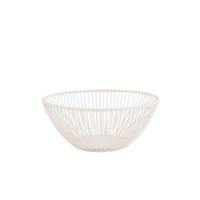 Svart Corbeille Ø 20cm, H: 8 cm, en mètal, blanc 