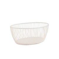 Svart Corbeille 20 x 15cm, H: 8 cm, en mètal blanc en mètal, blanc