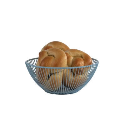 Svart Corbeille Ø 20 cm, H: 8 cm, en mètal, bleu _2