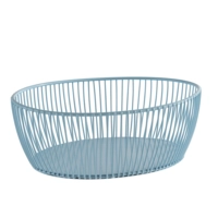Svart Corbeille 24 x 19 cm, H: 8 cm, en mètal bleu 