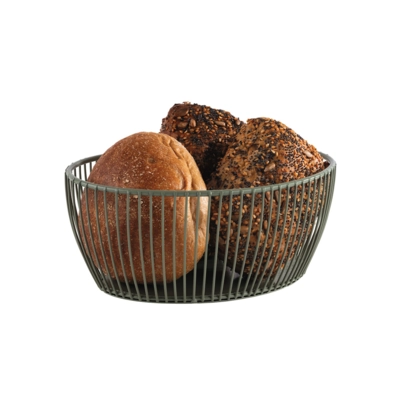 Svart Corbeille 20 x 15 cm, H: 8 cm, en mètal vert _2