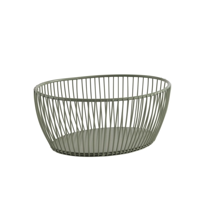 Svart Corbeille 20 x 15 cm, H: 8 cm, en mètal vert _1