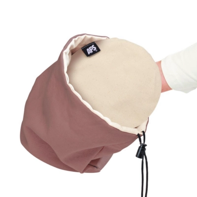 Brottasche mit Wärmekissen, Ø 19 cm, H: 23 cm Baumwolle, hellbeige, braun_2