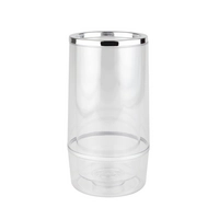 Flaschenkühler transparent,  Ø 11.5 cm,  doppelwandig für beste Isolierung, mit Chromrand