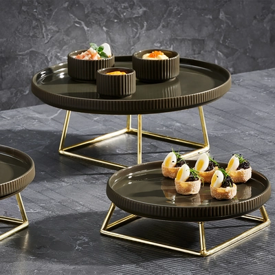 Présentoir de buffet Multi, 18 x 18 cm, H: 5 cm,  métal, or_2