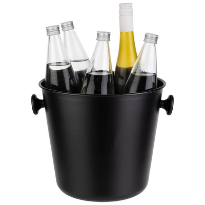 Wein-und Sektkühler, 27 x 32 cm, H: 23 cm, 8 L,  Aluminium, schwarz_2