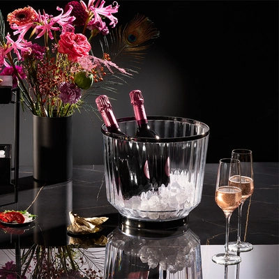 Wein-und Sektkühler Aureo, Ø 28 cm, H: 25 cm,  10 L, Kunststoff, gunmetal_3