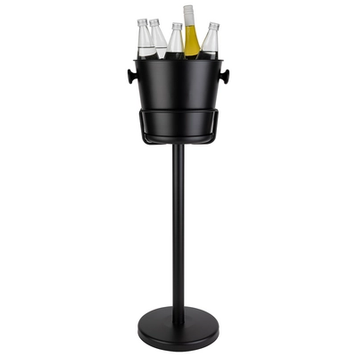 Wein-und Sektkühler, 27 x 32 cm, H: 23 cm, 8 L,  Aluminium, schwarz_3