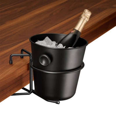 Tischhalterung für Sektkühler, Ø 18 cm, H: 17cm,  49 x 20 cm, Metall, schwarz_3