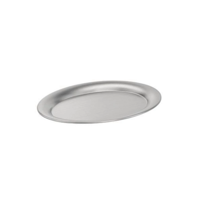 Serviertablett Kaffeehaus, 19 x 15 cm, H:1cm, oval Edelstahl, mattiert_1
