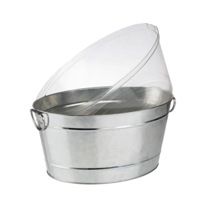 Getränkewanne Tin , 40 x 28 cm H: 22 cm Metall, verzinkt, mit PVC Behälter_1