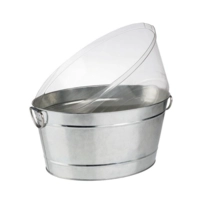 Getränkewanne Tin , 40 x 28 cm H: 22 cm Metall, verzinkt, mit PVC Behälter