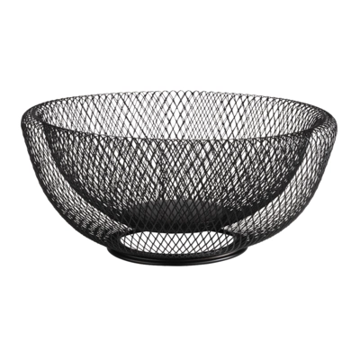 Wire Brot Und Früchtekorb, Ø 31 cm H: 14 cm Metall, schwarz               _1