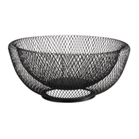 Wire Brot Und Früchtekorb, Ø 31 cm H: 14 cm Metall, schwarz               