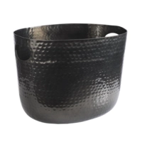 Seau à vin ou champagne, 30 x 23 cm, H: 23 cm, 7 L En aluminium martelé noir       