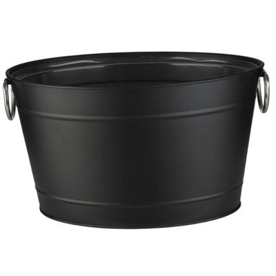 Getränkewanne Tin, 40 x 28 cm, H: 22 cm Metall mattschwarz, verzinkt, mit PVC Behälter_1