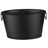 Getränkewanne Tin, 40 x 28 cm, H: 22 cm Metall mattschwarz, verzinkt, mit PVC Behälter