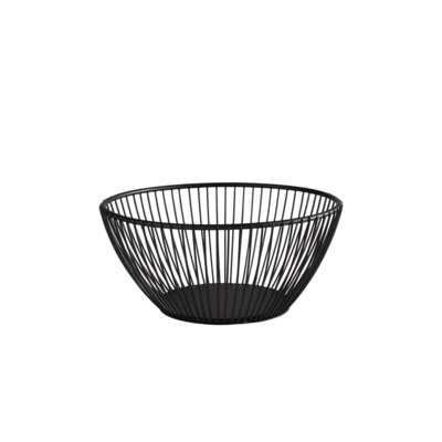 Svart Korb Ø 17.5 cm, H: 8 cm, Metall, schwarz _1
