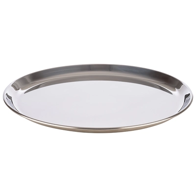 Plateau en inox, poli , Ø 27 cm, H: 1.5 cm _1