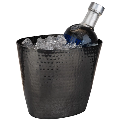 Seau à vin/champagne 20.5 x 14 cm, H: 17 cm, 2.1 L   en aluminium noir_2