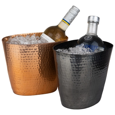 Seau à vin/champagne 20.5 x 14 cm, H: 17 cm, 2.1 L   en aluminium noir_3