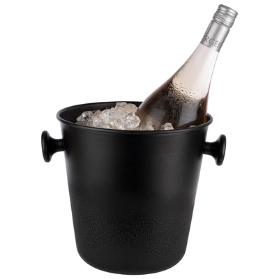 Wein- und Sektkühler, Ø 21.5 cm, H: 22 cm, 5 L, Aluminium, ABS, Schwarz matt_2