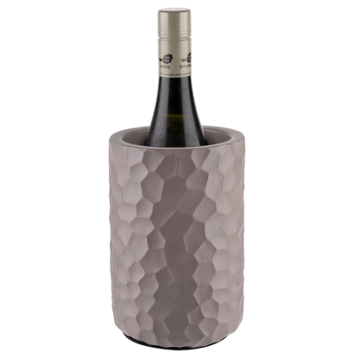 Rafraîchisseur de bouteille Element, gris,  Ø 12 cm, H: 19 cm, béton téxturé_2