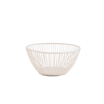 Svart Korb Ø 17.5 cm, H: 8 cm, Metall, weiss _1