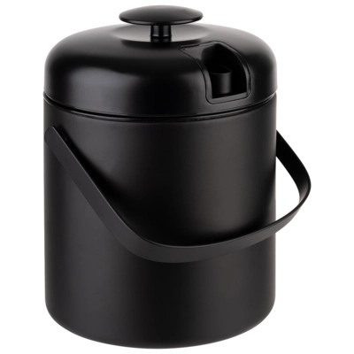 Eiseimer mit Eiszange, Ø 14 cm, H: 22 cm, 1.3 l Edelstahl, PP, ABS, matt schwarz, ca. 50 Eiswürfel_2