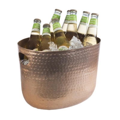 Seau à vin/champagne, 30 x 23.5 cm, H: 23 cm, 7 L, en aluminium, optique cuivre_2