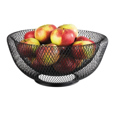 Wire Brot Und Früchtekorb, Ø 31 cm H: 14 cm Metall, schwarz               _2
