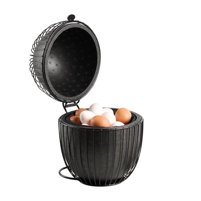 Eierkorb Ovo, Ø 23 cm, H: 31 cm, für ca. 35 Eier,  Metall, schwarz_2