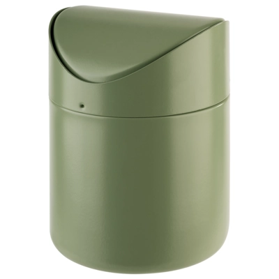 Tischrestebehälter, Ø 12 cm, H: 17 cm, smoke grün abnehmbarer Schwingdeckel, mit Bajonettverschluss_1