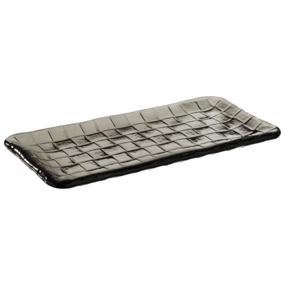 Sushiboard Glas Teller, 26 x 13 cm, H: 1.5 cm  grau_1