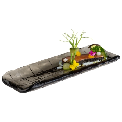 Sushiboard Assiette verre, 19 x 6.5 cm, H: 1.5 cm  gris_2