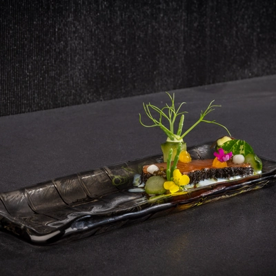 Sushiboard Assiette verre, 19 x 6.5 cm, H: 1.5 cm  gris_3