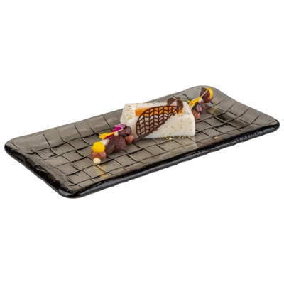 Sushiboard Assiette verre, 26 x 13 cm, H: 1.5 cm  gris_2