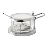 Classic Parmesan Menage,verre, inox poli, Ø 10.5 cm, H: 7 cm