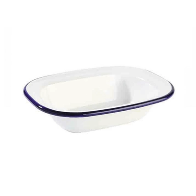 Schale Enamelware, 18 x 13.5 cm, H: 4 cm emailliertes Stahlblech_1