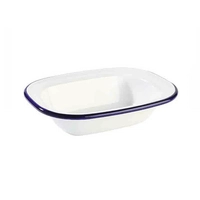 Schale Enamelware, 18 x 13.5 cm, H: 4 cm emailliertes Stahlblech