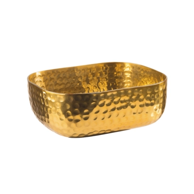 Schale, 15.5 x 12 cm, H: 5.5 cm Aluminium, Gold-Look_1