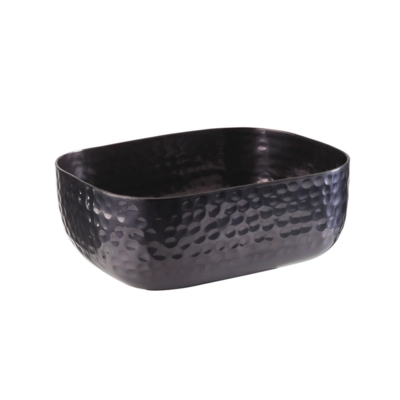 Schale, 15.5 x 12 cm, H: 5.5 cm Aluminium, Gunmetal-Look_1