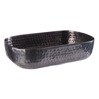 Schale, 23 x 15.5 cm, H: 6 cm Aluminium, Gunmetal-Look_1